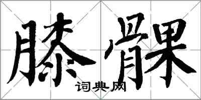 翁闓運膝髁楷書怎么寫