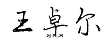 曾慶福王卓爾行書個性簽名怎么寫