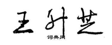 曾慶福王升芝行書個性簽名怎么寫