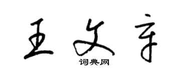 梁錦英王文辛草書個性簽名怎么寫