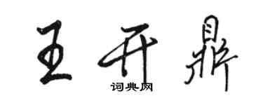 駱恆光王開鼎行書個性簽名怎么寫