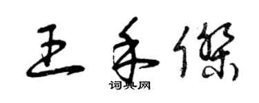 曾慶福王禾傑草書個性簽名怎么寫