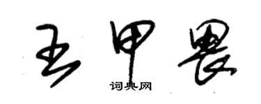 朱錫榮王甲畏草書個性簽名怎么寫