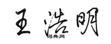 駱恆光王浩明行書個性簽名怎么寫