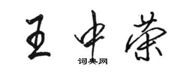 駱恆光王中榮行書個性簽名怎么寫