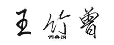 駱恆光王竹曾行書個性簽名怎么寫