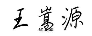 王正良王嵩源行書個性簽名怎么寫