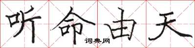 駱恆光聽命由天楷書怎么寫