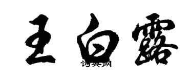 胡問遂王白露行書個性簽名怎么寫