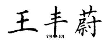 丁謙王豐蔚楷書個性簽名怎么寫