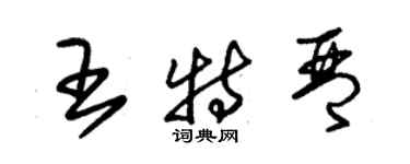 朱錫榮王特琴草書個性簽名怎么寫