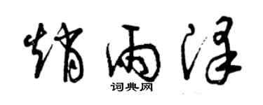 曾慶福趙雨澤草書個性簽名怎么寫