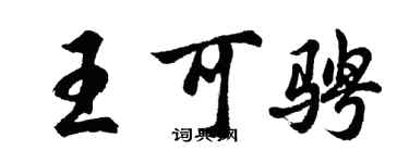 胡問遂王可騁行書個性簽名怎么寫