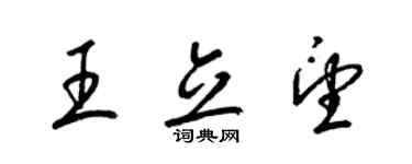 梁錦英王立望草書個性簽名怎么寫