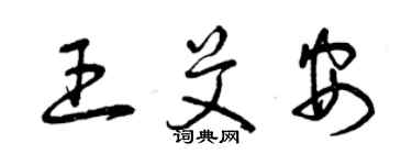 曾慶福王艾安草書個性簽名怎么寫