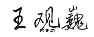 駱恆光王觀巍行書個性簽名怎么寫