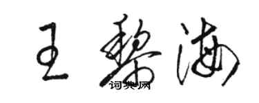 駱恆光王黎海草書個性簽名怎么寫