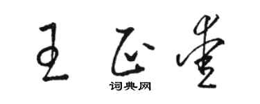 駱恆光王正愛草書個性簽名怎么寫