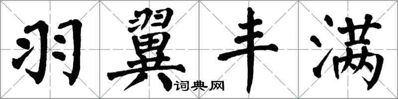 翁闓運羽翼豐滿楷書怎么寫