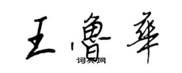 王正良王魯華行書個性簽名怎么寫