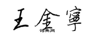 王正良王金寧行書個性簽名怎么寫