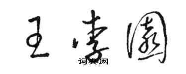 駱恆光王李園草書個性簽名怎么寫