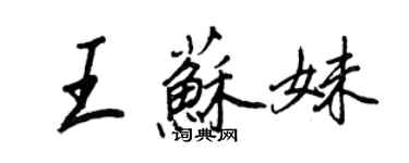 王正良王蘇妹行書個性簽名怎么寫