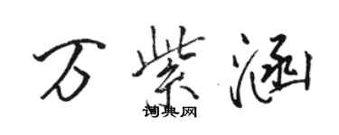 駱恆光萬紫涵行書個性簽名怎么寫