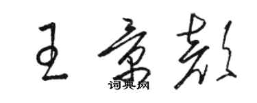 駱恆光王景顏草書個性簽名怎么寫