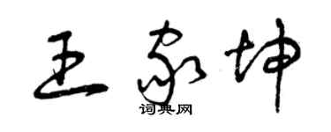 曾慶福王家坤草書個性簽名怎么寫