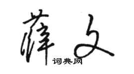 駱恆光薛文草書個性簽名怎么寫