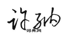 駱恆光許納草書個性簽名怎么寫