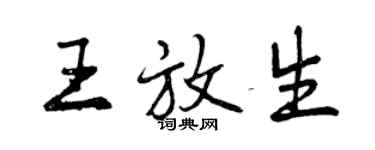 曾慶福王放生行書個性簽名怎么寫