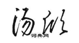 駱恆光湯欣草書個性簽名怎么寫