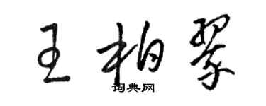 駱恆光王柏翠草書個性簽名怎么寫