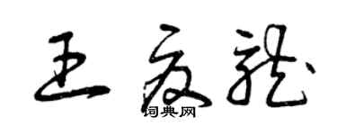 曾慶福王夏龍草書個性簽名怎么寫