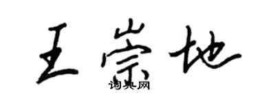王正良王崇地行書個性簽名怎么寫