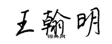 王正良王翰明行書個性簽名怎么寫