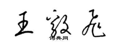 梁錦英王毅飛草書個性簽名怎么寫