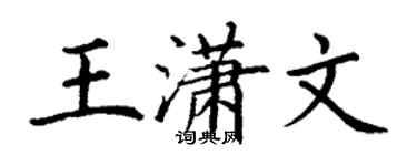 丁謙王瀟文楷書個性簽名怎么寫