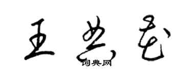 梁錦英王典花草書個性簽名怎么寫