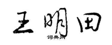 曾慶福王明田行書個性簽名怎么寫