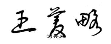 曾慶福王菱略草書個性簽名怎么寫