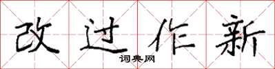 袁強改過作新楷書怎么寫