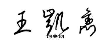 梁錦英王凱雋草書個性簽名怎么寫