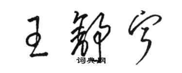 駱恆光王舒寧草書個性簽名怎么寫