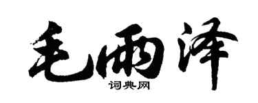 胡問遂毛雨澤行書個性簽名怎么寫