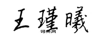王正良王瑾曦行書個性簽名怎么寫