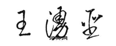 駱恆光王涌聖草書個性簽名怎么寫