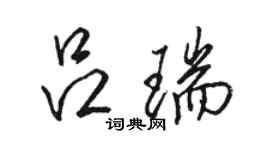 駱恆光呂瑞行書個性簽名怎么寫